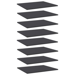 vidaXL Estantes para estantería 8 uds contrachapada gris 60x50x1,5 cm