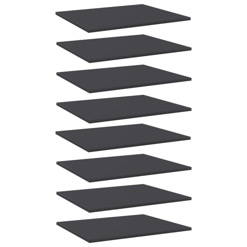 vidaXL Estantes para estantería 8 uds contrachapada gris 60x50x1,5 cm