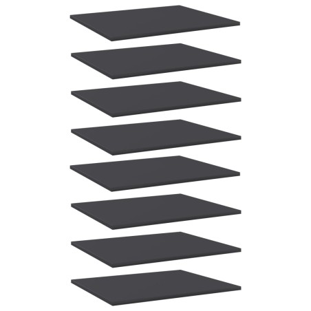 vidaXL Estantes para estantería 8 uds contrachapada gris 60x50x1,5 cm