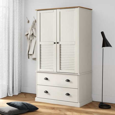 vidaXL Armario VIGO madera maciza de pino blanco 90x55x176 cm