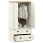 vidaXL Armario VIGO madera maciza de pino blanco 90x55x176 cm vidaXL Armario VIGO madera maciza de pino blanco 90x55x176 cm