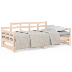vidaXL Sofá cama extraíble madera maciza de pino 2x(90x200) cm