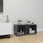vidaXL Muebles TV 2 uds madera contrachapada gris brillo 37x35x37 cm vidaXL Muebles TV 2 uds madera contrachapada gris brillo 37x35x37 cm