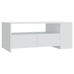 vidaXL Mesa de centro madera de ingeniería blanco 102x55x42 cm