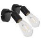 vidaXL Lámpara focos 2 uds con bombillas de filamento 2W negro E27 vidaXL Lámpara focos 2 uds con bombillas de filamento 2W negro E27