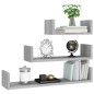 vidaXL Estantes de pared 3 unidades madera contrachapada gris Sonoma vidaXL Estantes de pared 3 unidades madera contrachapada gris Sonoma