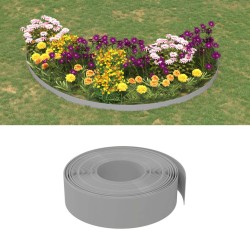 vidaXL Borduras de jardín 5 uds polietileno gris 10 m 15 cm
