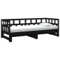 vidaXL Sofá cama extraíble madera maciza de pino negro 2x(90x200) cm 