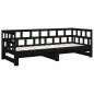 vidaXL Sofá cama extraíble madera maciza de pino negro 2x(90x200) cm 