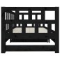 vidaXL Sofá cama extraíble madera maciza de pino negro 2x(90x200) cm 