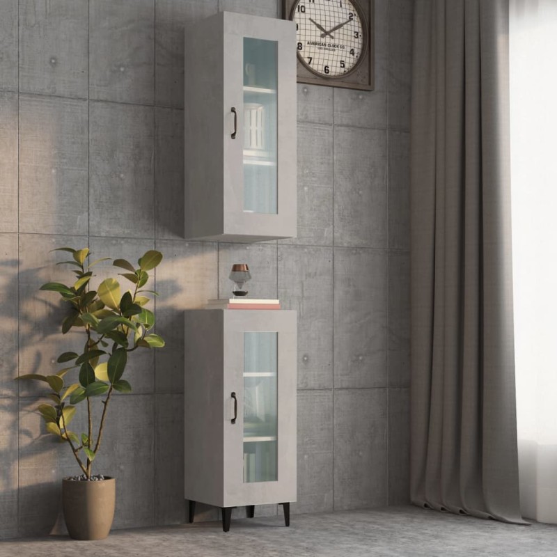vidaXL Armario de pared colgante gris hormigón 34,5x34x90 cm vidaXL Armario de pared colgante gris hormigón 34,5x34x90 cm