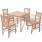 vidaXL Conjunto de comedor 5 piezas madera de pino 