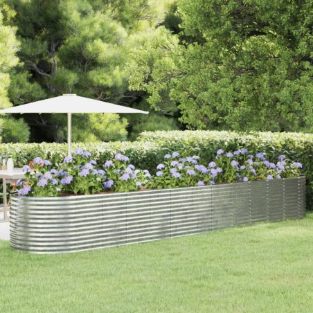 vidaXL Jardinera arriate acero recubrimiento polvo plata 507x100x68 cm