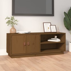 vidaXL Mueble de TV madera maciza de pino marrón miel 105x34x40 cm