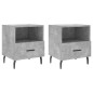 vidaXL Mesita noche 2 uds madera ingeniería gris hormigón 40x35x47,5cm vidaXL Mesita noche 2 uds madera ingeniería gris hormigón 40x35x47,5cm