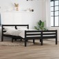 vidaXL Estructura de cama doble pequeña madera maciza negra 120x190 cm vidaXL Estructura de cama doble pequeña madera maciza negra 120x190 cm