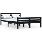 vidaXL Estructura de cama doble pequeña madera maciza negra 120x190 cm vidaXL Estructura de cama doble pequeña madera maciza negra 120x190 cm