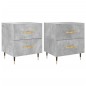 vidaXL Mesita noche 2 uds madera ingeniería gris hormigón 40x35x47,5cm vidaXL Mesita noche 2 uds madera ingeniería gris hormigón 40x35x47,5cm