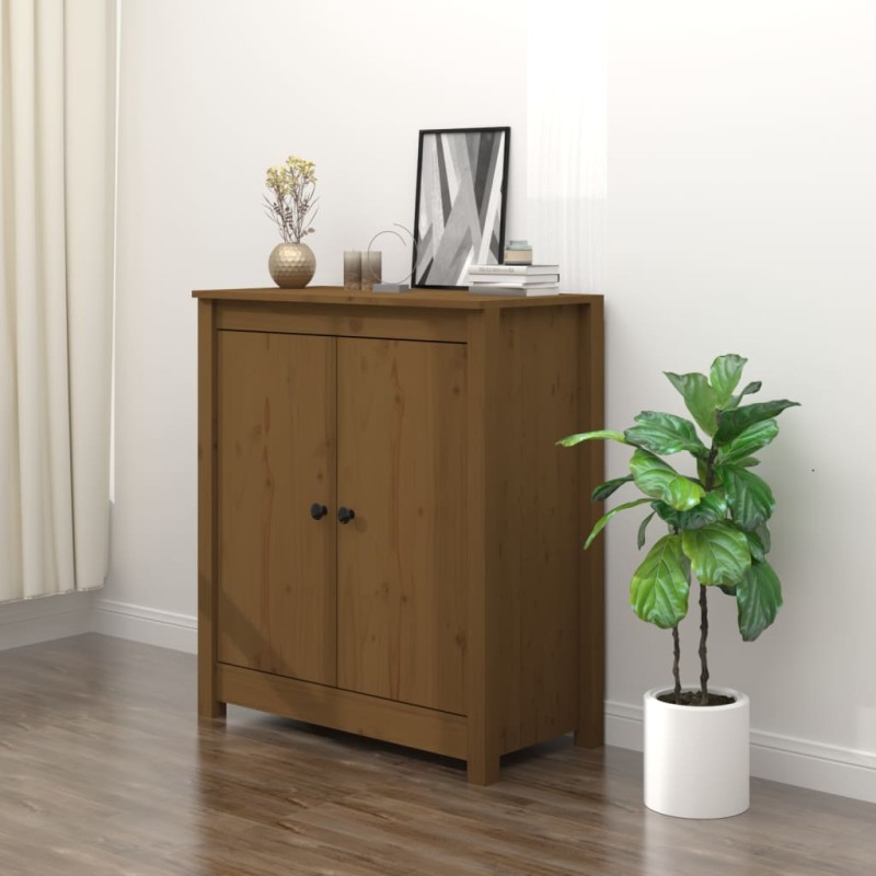 vidaXL Aparador de madera maciza de pino marrón miel 70x35x80 cm vidaXL Aparador de madera maciza de pino marrón miel 70x35x80 cm