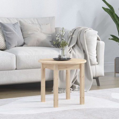 vidaXL Mesa de centro de madera maciza de pino Ø 45x40 cm