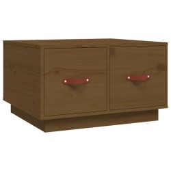 vidaXL Mesa de centro madera maciza de pino marrón miel 60x53x35 cm
