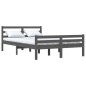 vidaXL Estructura de cama de madera maciza gris 140x190 cm