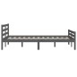 vidaXL Estructura de cama de madera maciza gris 140x190 cm