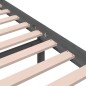 vidaXL Estructura de cama de madera maciza gris 140x190 cm