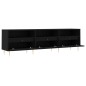 vidaXL Mueble de TV madera contrachapada negro 150x30x44,5 cm vidaXL Mueble de TV madera contrachapada negro 150x30x44,5 cm