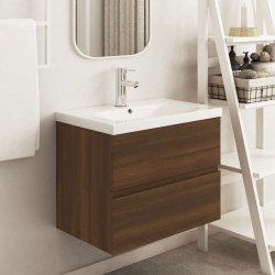vidaXL Mueble de lavabo madera contrachapada roble marrón 60x38,5x45cm