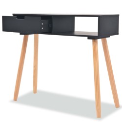 vidaXL Mesa consola de madera maciza de pino 80x30x72 cm negra