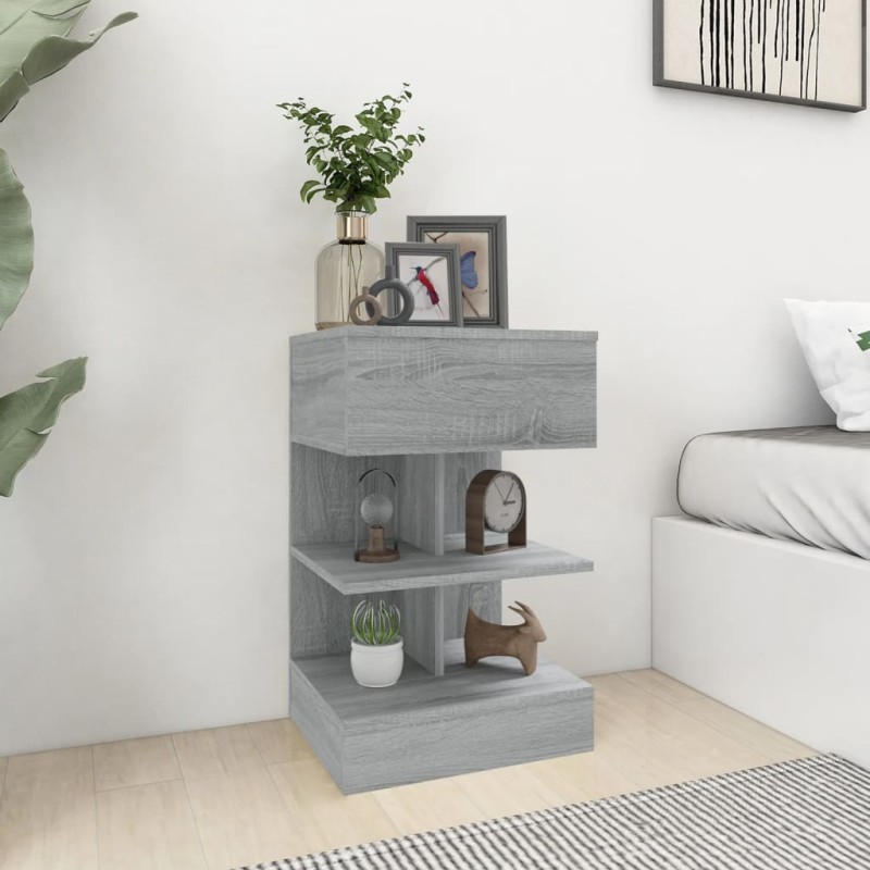 vidaXL Mesitas de noche 2 uds madera gris Sonoma 40x35x65 cm vidaXL Mesitas de noche 2 uds madera gris Sonoma 40x35x65 cm