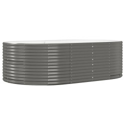 vidaXL Jardinera arriate acero recubrimiento polvo gris 212x140x68 cm