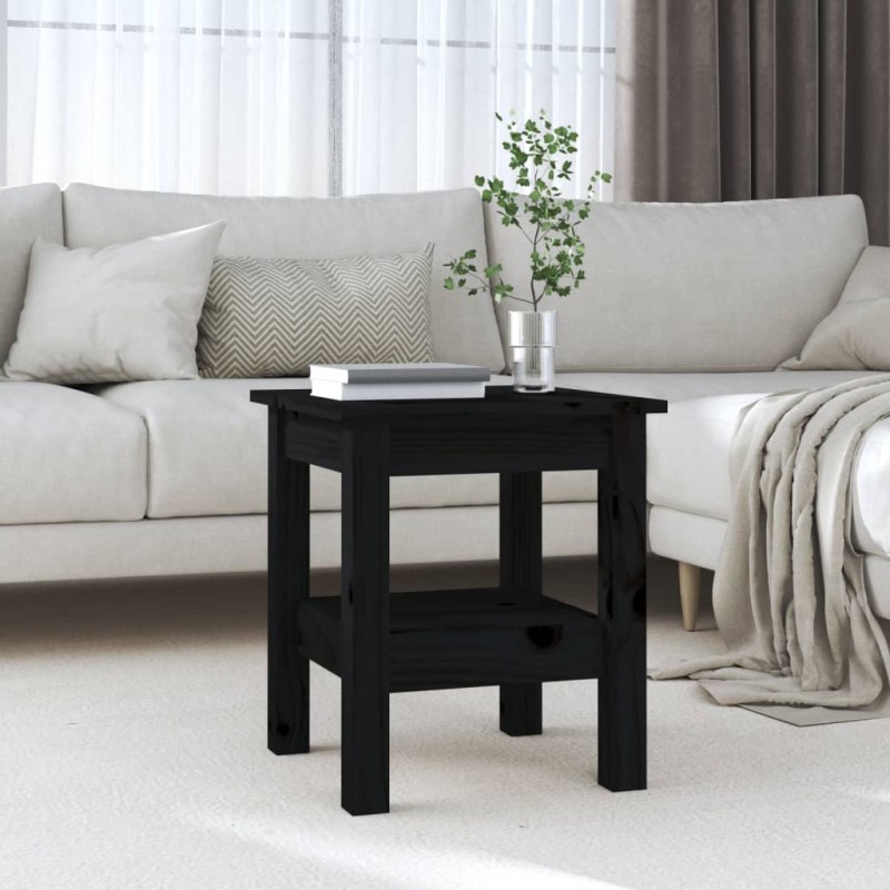vidaXL Mesa de centro de madera maciza de pino negro 35x35x40 cm vidaXL Mesa de centro de madera maciza de pino negro 35x35x40 cm