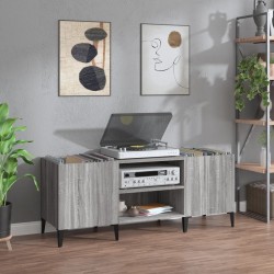 vidaXL Mueble para discos madera contrachapada gris sonoma 121x38x48cm