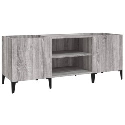 vidaXL Mueble para discos madera contrachapada gris sonoma 121x38x48cm