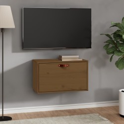 vidaXL Armario de pared madera maciza de pino marrón miel 60x30x35 cm