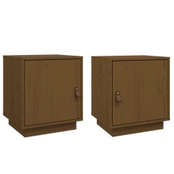 vidaXL Mesitas de noche 2 uds madera de pino marrón miel 40x34x45 cm