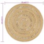 vidaXL Alfombra hecha a mano de yute trenzado 120 cm vidaXL Alfombra hecha a mano de yute trenzado 120 cm