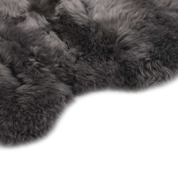 vidaXL Alfombra de piel de oveja gris claro 60x180 cm 