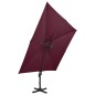 vidaXL Sombrilla voladiza con doble techo rojo burdeos 300x300 cm vidaXL Sombrilla voladiza con doble techo rojo burdeos 300x300 cm