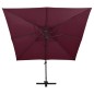 vidaXL Sombrilla voladiza con doble techo rojo burdeos 300x300 cm vidaXL Sombrilla voladiza con doble techo rojo burdeos 300x300 cm
