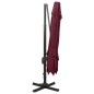 vidaXL Sombrilla voladiza con doble techo rojo burdeos 300x300 cm vidaXL Sombrilla voladiza con doble techo rojo burdeos 300x300 cm
