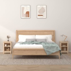 vidaXL Mesitas de noche 2 uds madera maciza de pino 40x35x55 cm