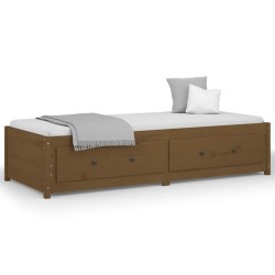 vidaXL Sofá cama de madera maciza de pino marrón miel 80x200 cm