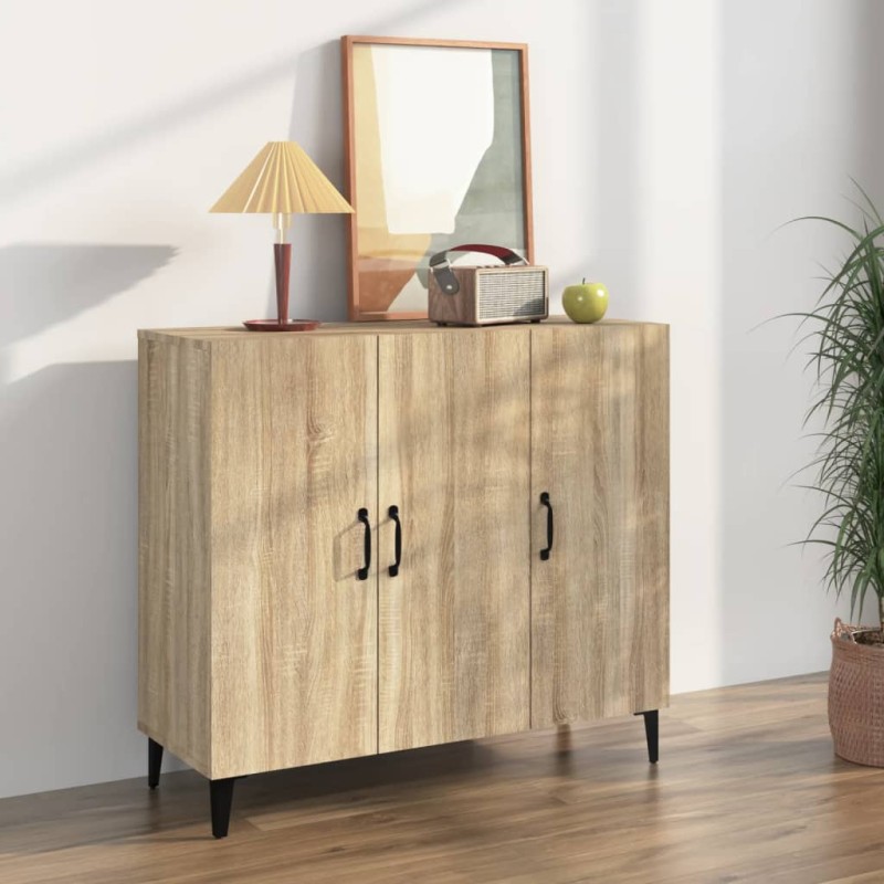 vidaXL Aparador de madera de ingeniería roble Sonoma 90x34x80 cm vidaXL Aparador de madera de ingeniería roble Sonoma 90x34x80 cm