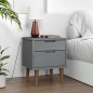 vidaXL Mesita de noche MOLDE madera maciza de pino gris 40x35x48 cm vidaXL Mesita de noche MOLDE madera maciza de pino gris 40x35x48 cm