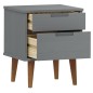 vidaXL Mesita de noche MOLDE madera maciza de pino gris 40x35x48 cm vidaXL Mesita de noche MOLDE madera maciza de pino gris 40x35x48 cm