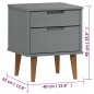 vidaXL Mesita de noche MOLDE madera maciza de pino gris 40x35x48 cm vidaXL Mesita de noche MOLDE madera maciza de pino gris 40x35x48 cm