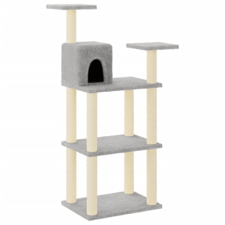 vidaXL Rascador para gatos con postes de sisal 119 cm gris claro